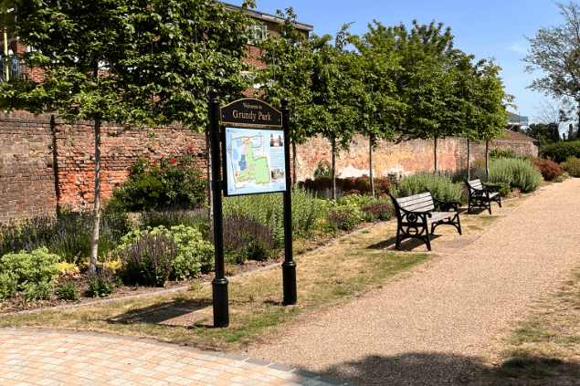 New Information Boards Installed at Grundy Park Following Regeneration Works New Information Boards Installed at Grundy Park Following Regeneration Works